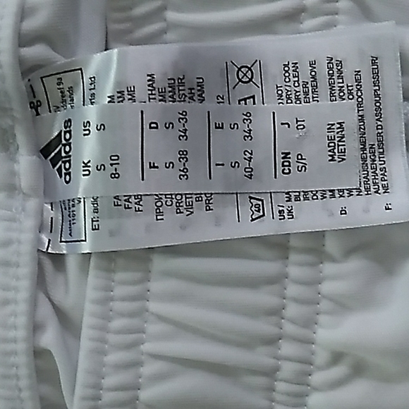 White ADIDAS Athletic SHORTS Sz S - Picture 4 of 7